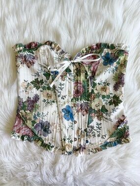 White floral corset top
